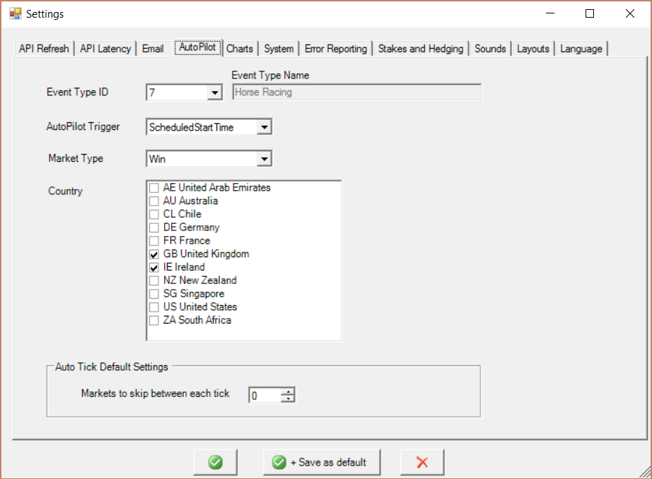 Auto-Pilot Settings, with screenshots and explanation of how to use it